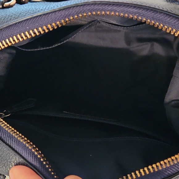 Coach 2 Way Prairie Satchel Bag navy blue With Gold Details in great condition - Picture 8 of 12